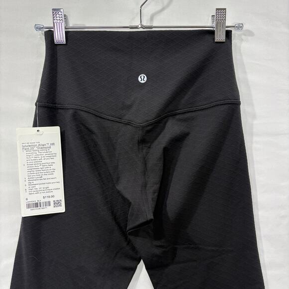 Lululemon Women Size 6 Pants Align High-Rise 25" NEW Textured Diamond Black Yoga - Picture 11 of 12